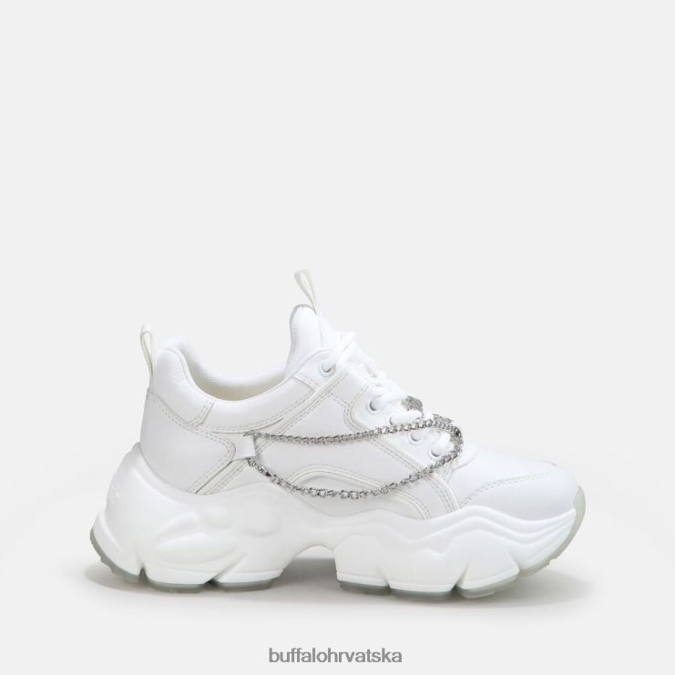 bijela sa srebrnim lancem Buffalo binary chain trainer low vegan |tenisice TDD6T346